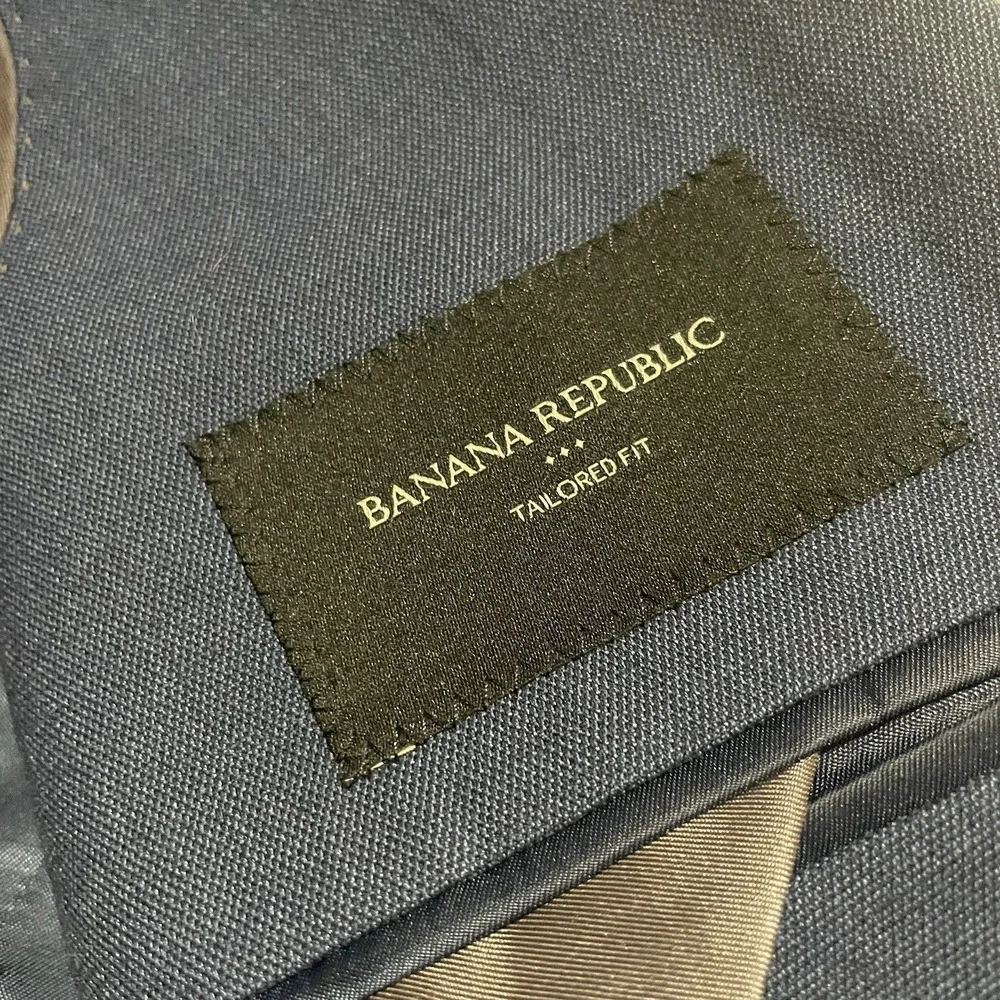 Banana Republic Tailored Fit Blazer Jacket Mens Size 44R Blue Sport Suit Coat